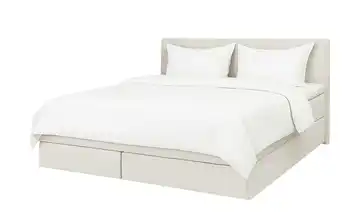 Boxspringbett Elin 180 cm Webstoff Creme