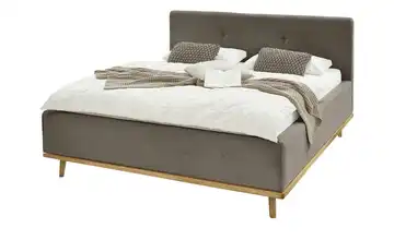 Musterring Polsterbett mit Bettkasten Delphi Cord Taupe Mit Matratze H2 & H2 160 cm
