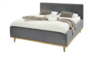 Musterring Polsterbett mit Bettkasten Delphi Cord Grau Mit Matratze H2 & H2 180 cm