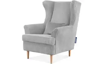 KONSIMO Ohrensessel Hellgrau Cordstoff