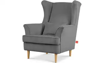 KONSIMO Ohrensessel Grau Cordstoff