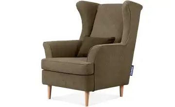 KONSIMO Ohrensessel Braun Webstoff