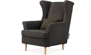 KONSIMO Ohrensessel Grau Webstoff