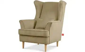 KONSIMO Ohrensessel Creme Cordstoff