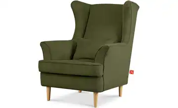 KONSIMO Ohrensessel Grün Cordstoff