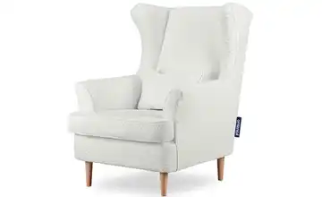 KONSIMO Ohrensessel Weiß Boucléstoff