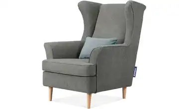 KONSIMO Ohrensessel Hellgrau, Grau Webstoff