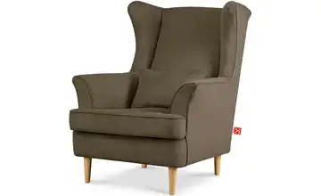 KONSIMO Ohrensessel Hellbraun Cordstoff