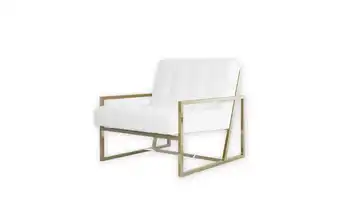Sessel Weiß Goldfarben
