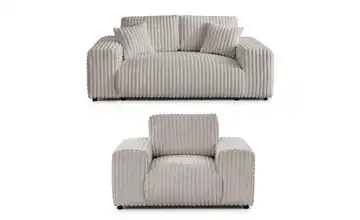 Polstergarnitur 2er-Set Hellgrau