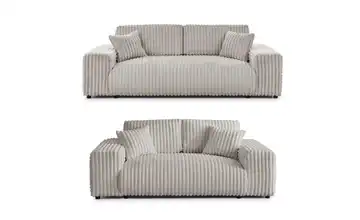 Polstergarnitur 2er-Set Hellgrau