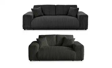 Polstergarnitur 2er-Set Dunkelgrau