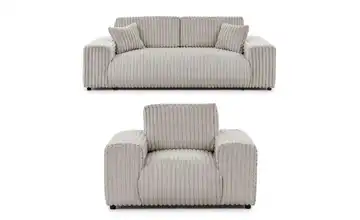 Polstergarnitur 2er-Set Hellgrau