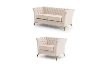 Polstergarnitur 2+1 Goldfarben Beige