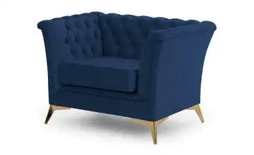 Sessel Goldfarben Blau