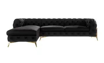 Ecksofa Schwarz links
