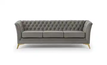 Einzelsofa Goldfarben Grau