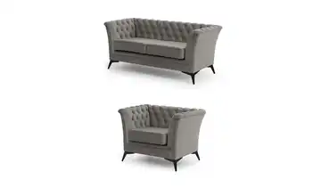 Polstergarnitur 2+1 Schwarz Grau