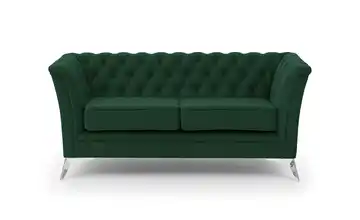 Einzelsofa verchromt Flaschengrün