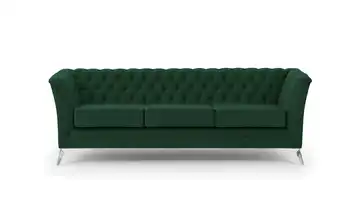 Einzelsofa verchromt Flaschengrün