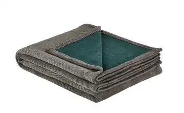 IBENA Jacquard Schlafdecke Sorrento Tweed Moosgrün, Grau